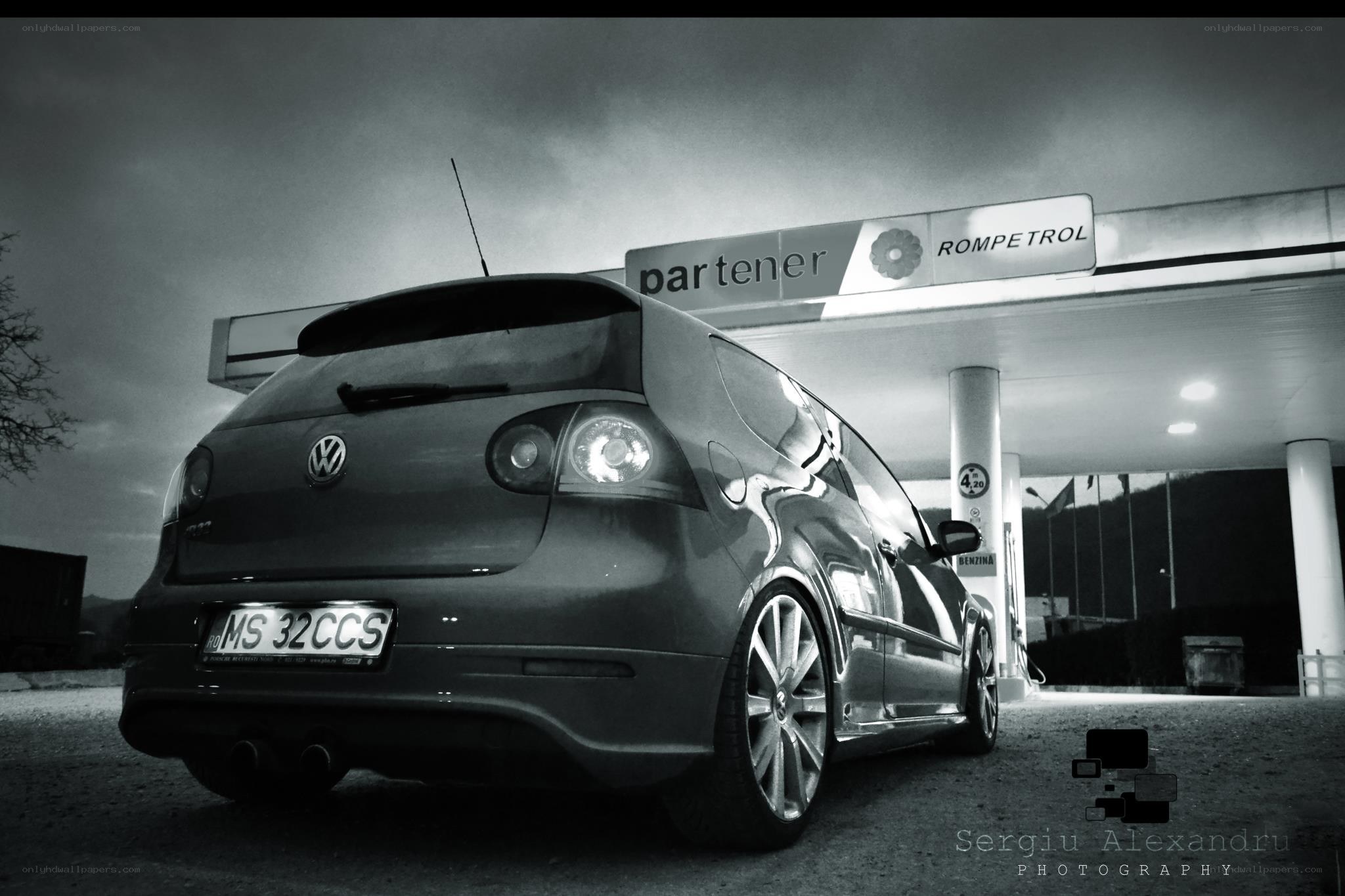 Volkswagen at a gas station