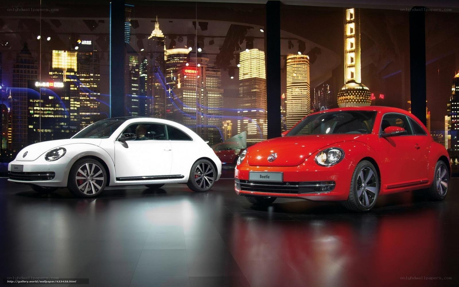 Volkswagen Beetle cars on display