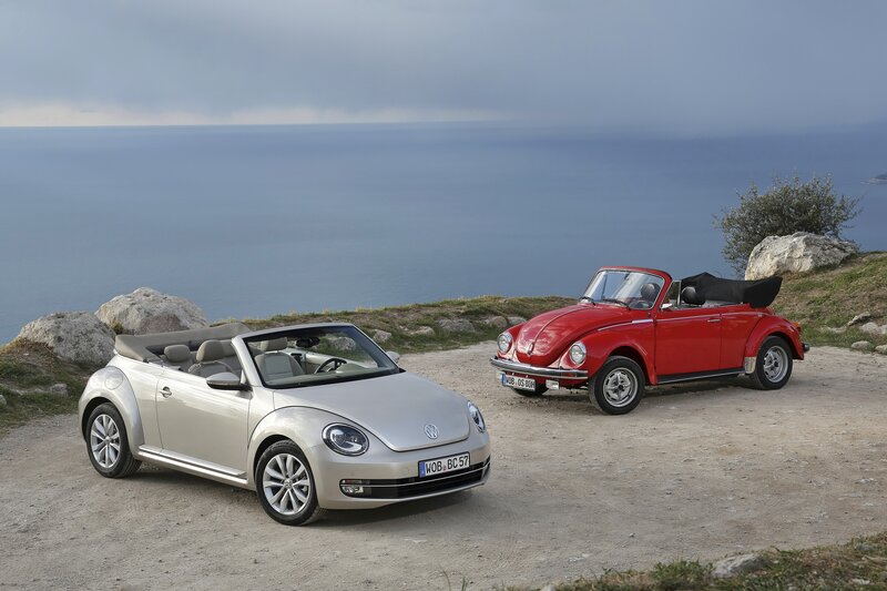 Volkswagen Beetle convertibles by the sea