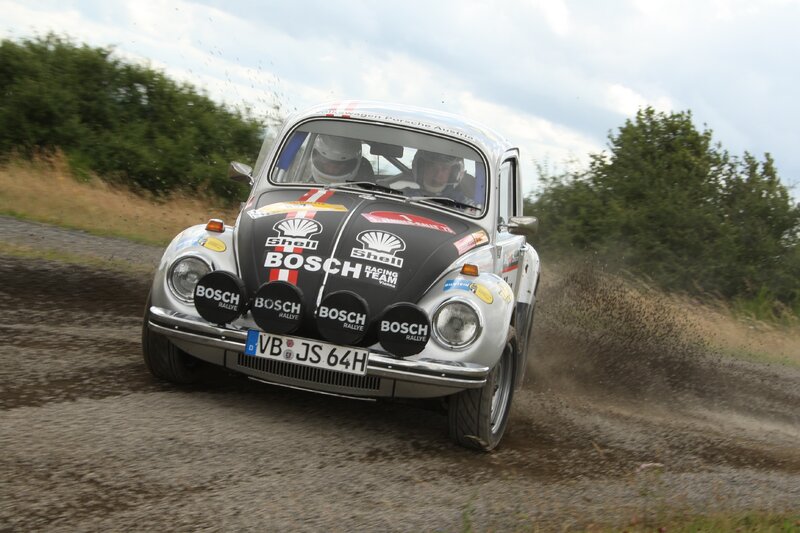 Volkswagen Beetle rally car in action