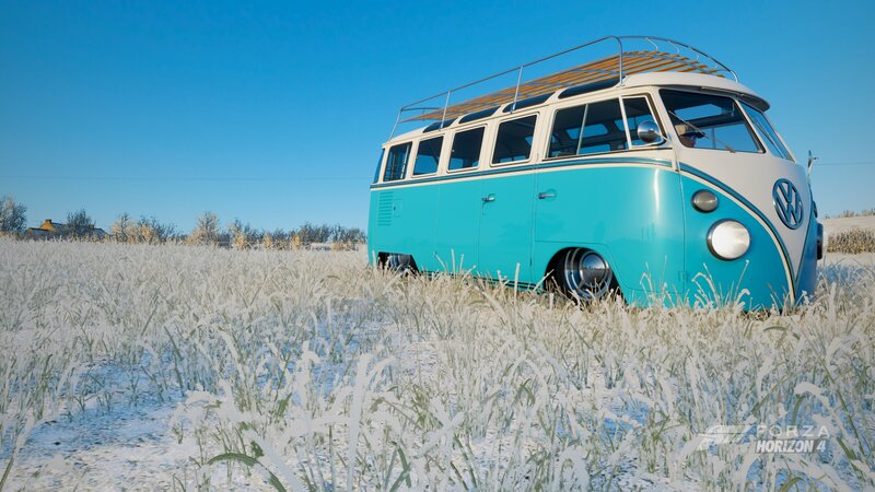 Volkswagen Bus in Field