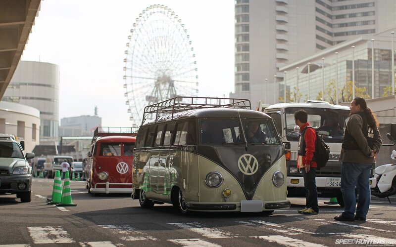 Volkswagen buses at a car show