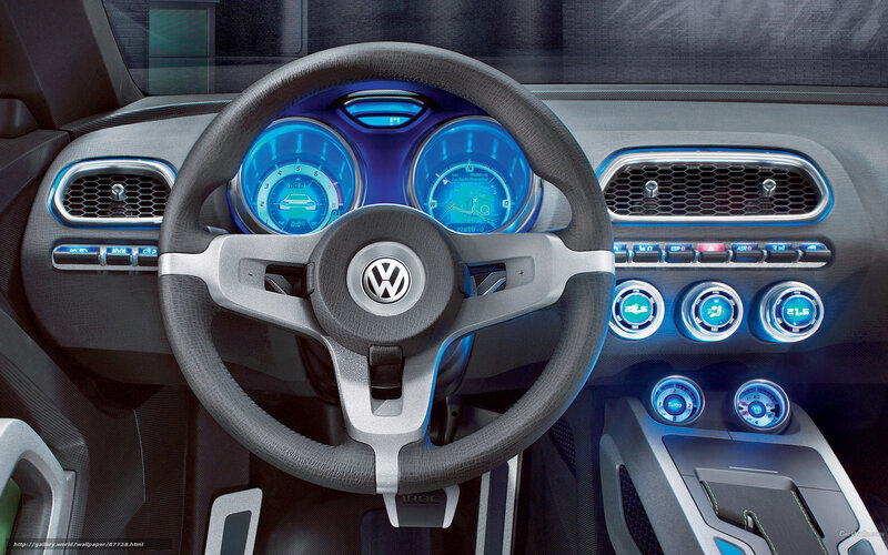 Volkswagen Car Interior — Black, Futuristic