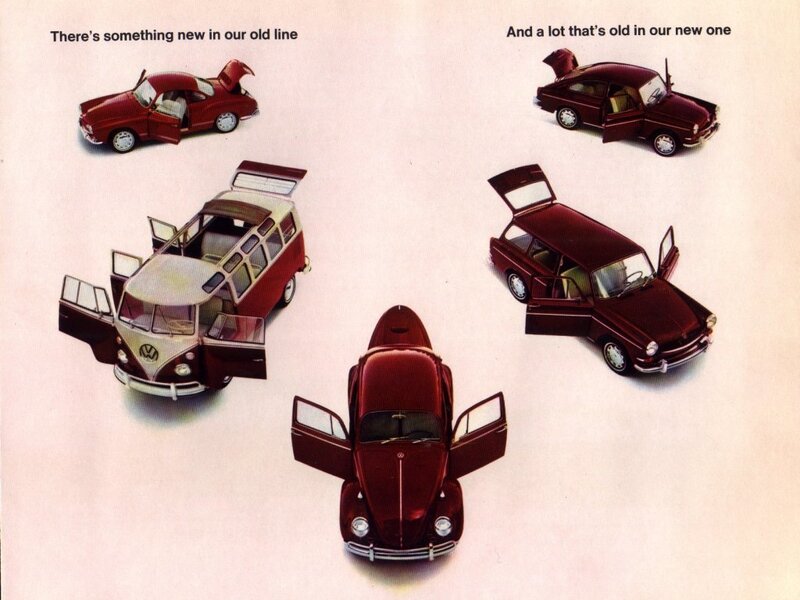 Volkswagen car lineup advertisement