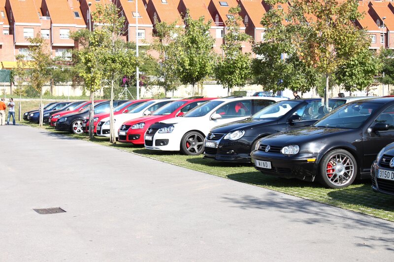 Volkswagen car lineup at show