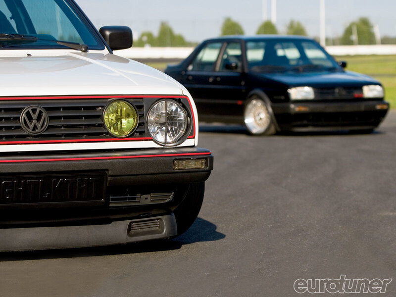 Volkswagen cars on track