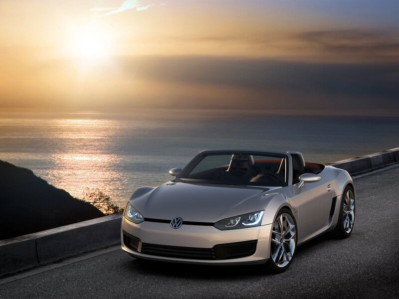 Volkswagen convertible at sunset