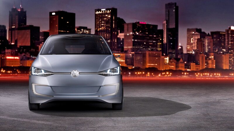 Volkswagen electric car at night