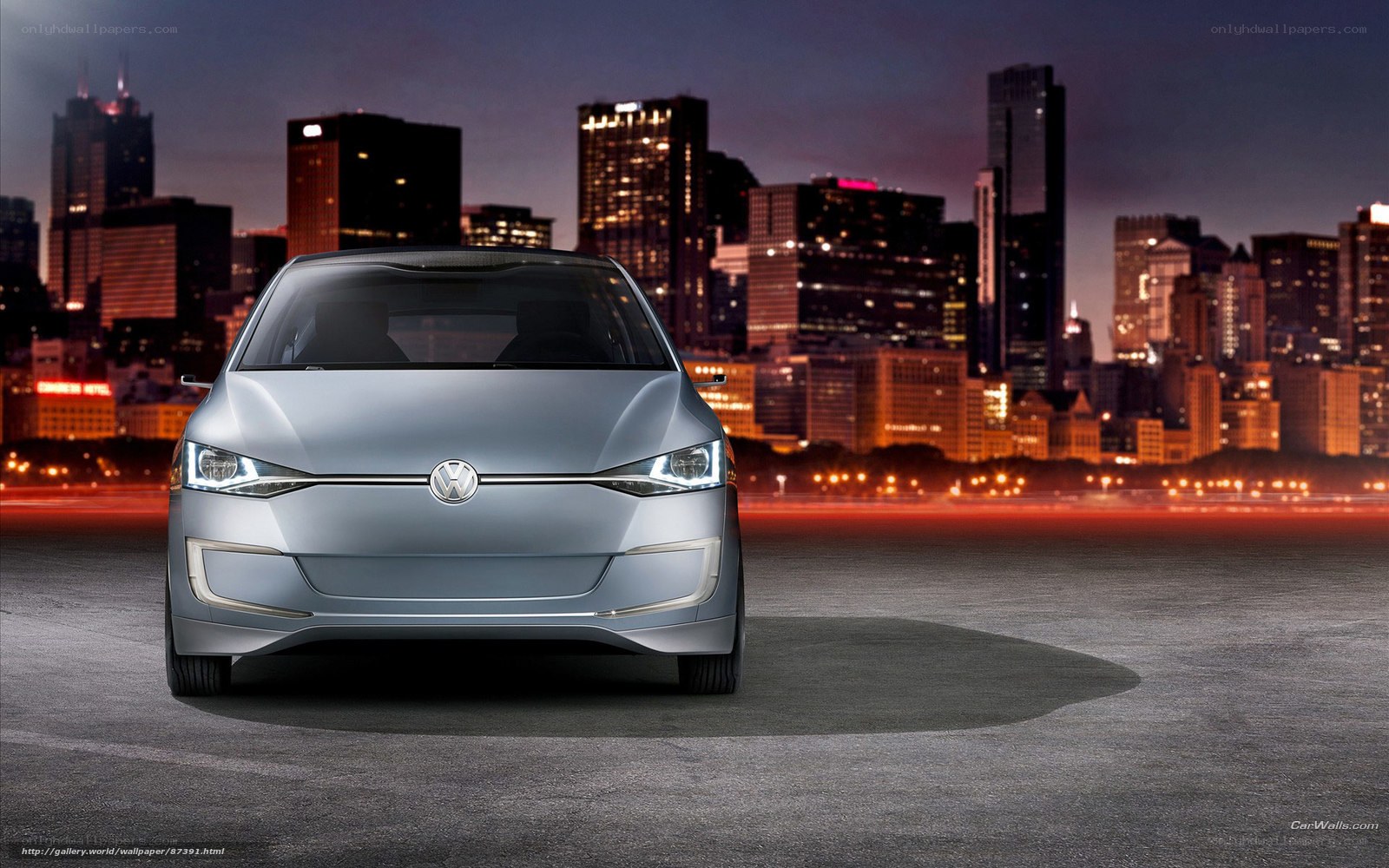 Volkswagen electric car at night