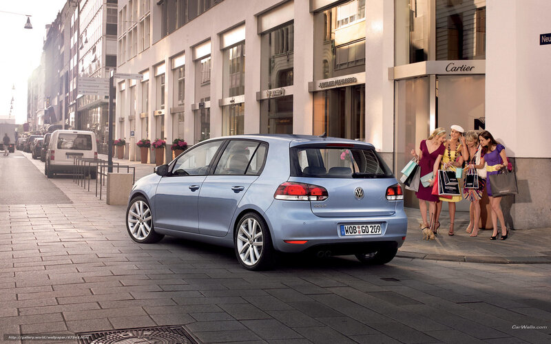 Volkswagen Golf in city street