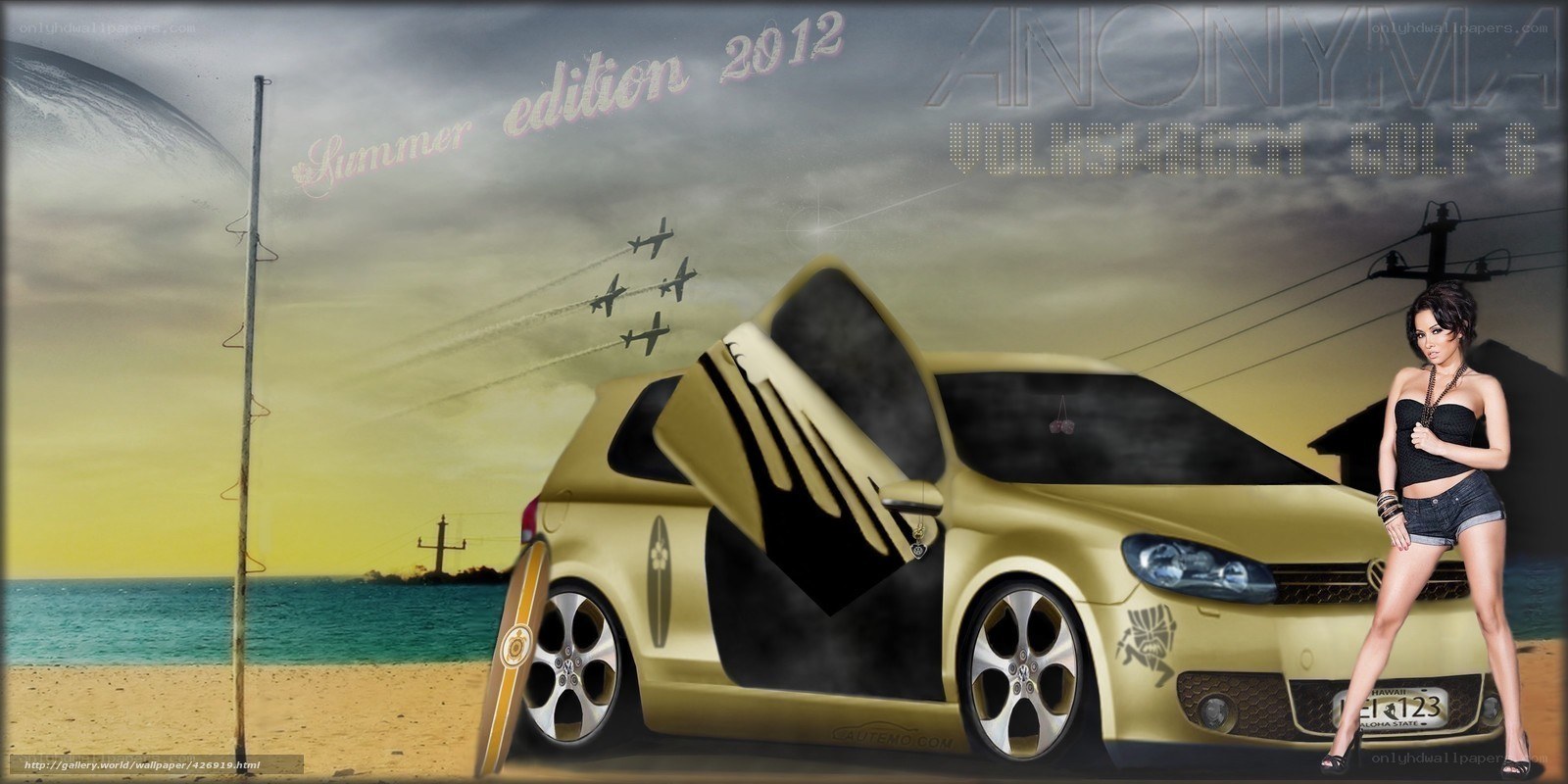 Volkswagen Golf on beach