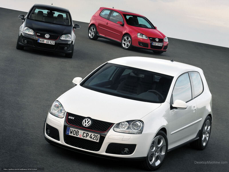Volkswagen GTI cars in three colors