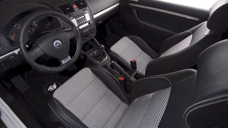 Volkswagen interior with patterned seats