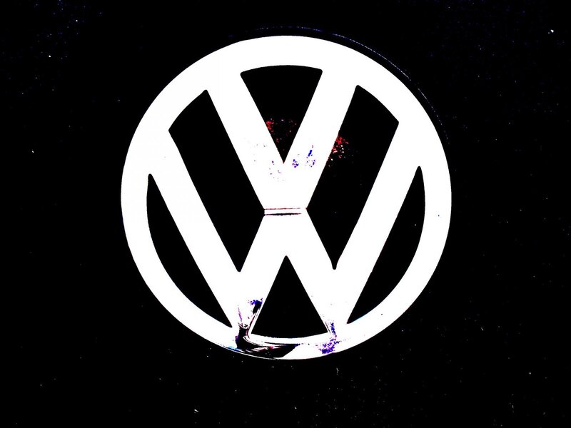 Volkswagen logo on black background