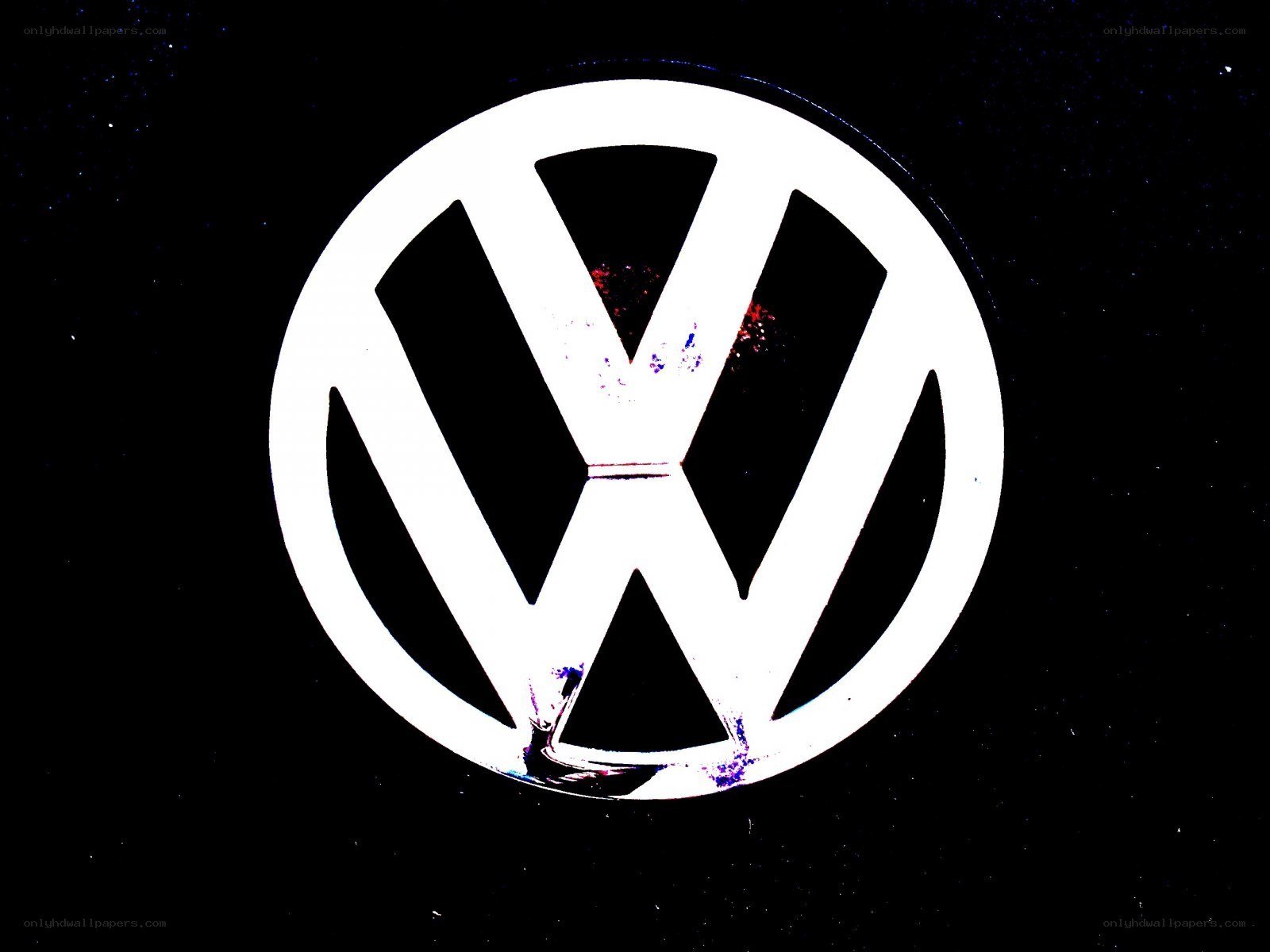 Volkswagen logo on black background