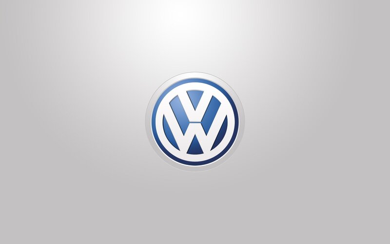 Volkswagen logo on gray background