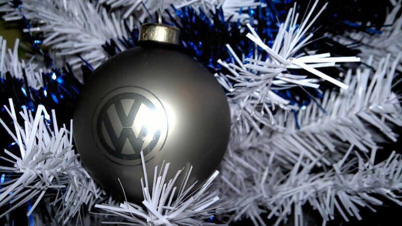 Volkswagen ornament on tree