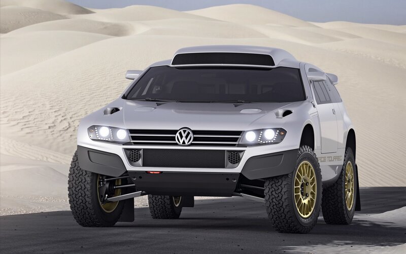 Volkswagen race car in desert
