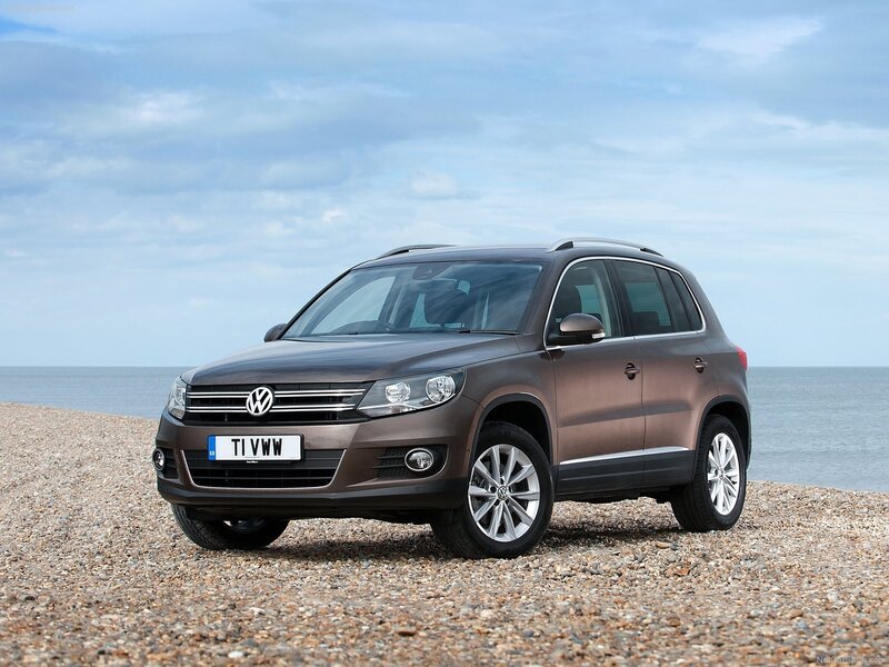 Volkswagen Tiguan on a pebble beach