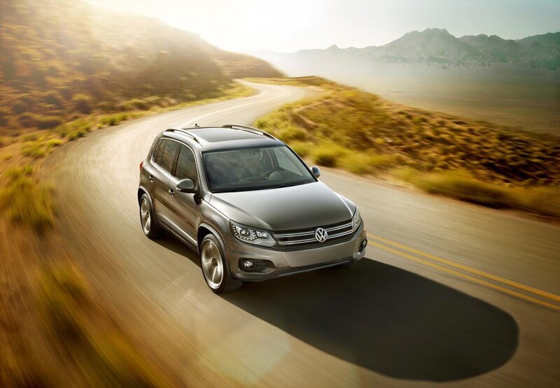Volkswagen Tiguan on a winding road