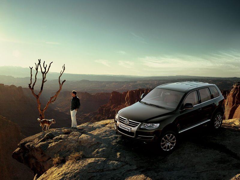 Volkswagen Touareg in desert canyon