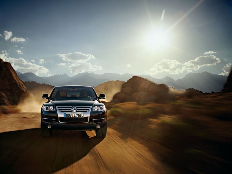 Volkswagen Touareg in desert landscape