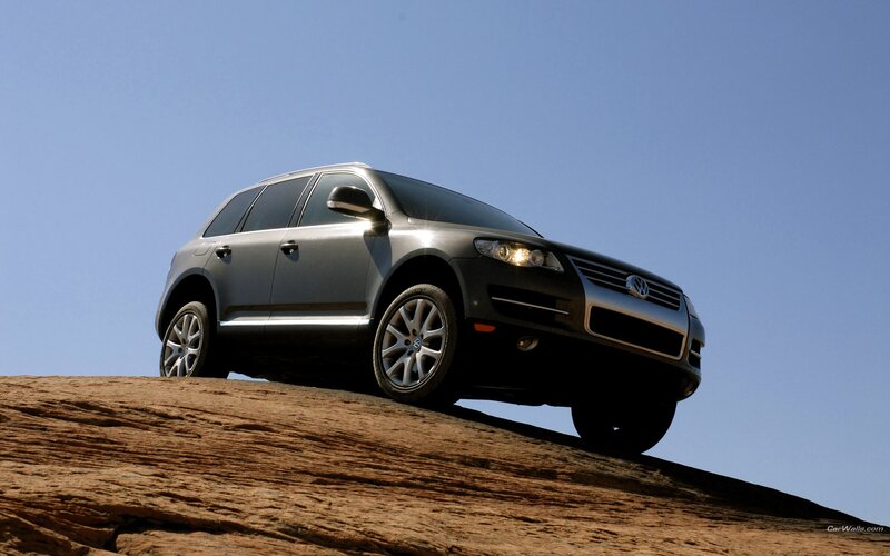 Volkswagen Touareg on rocky terrain