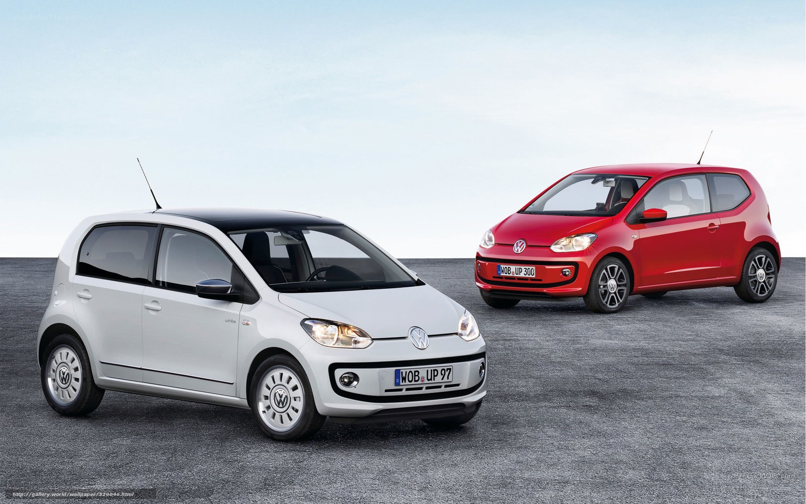 Volkswagen up! cars in white and red