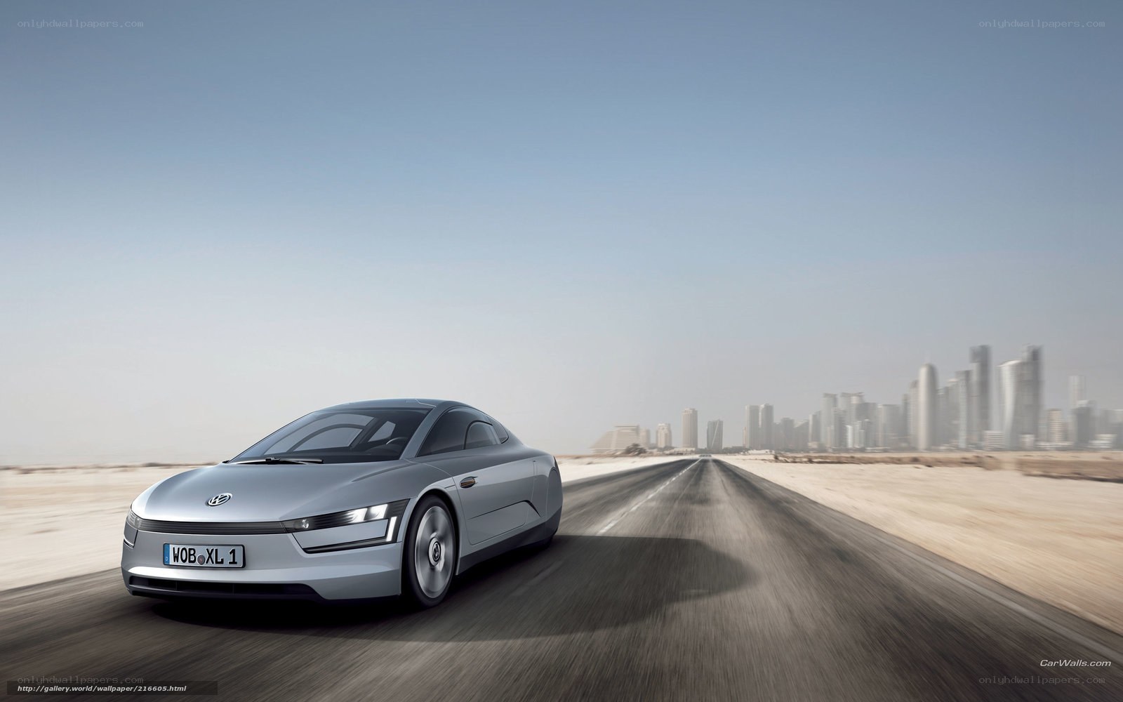 Volkswagen XL1 on desert road