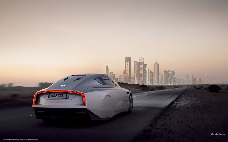 Volkswagen XL1 on desert road