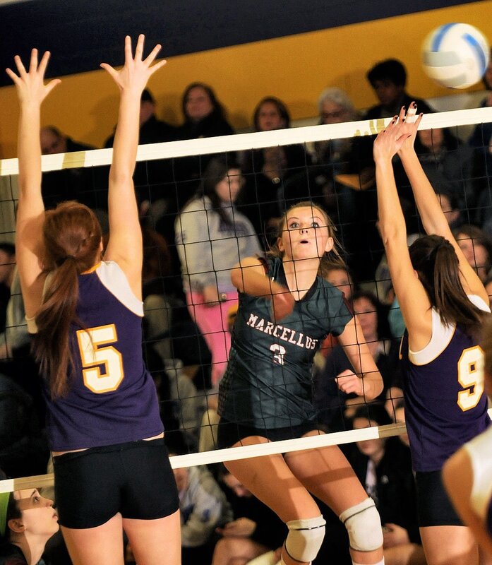 Volleyball game action