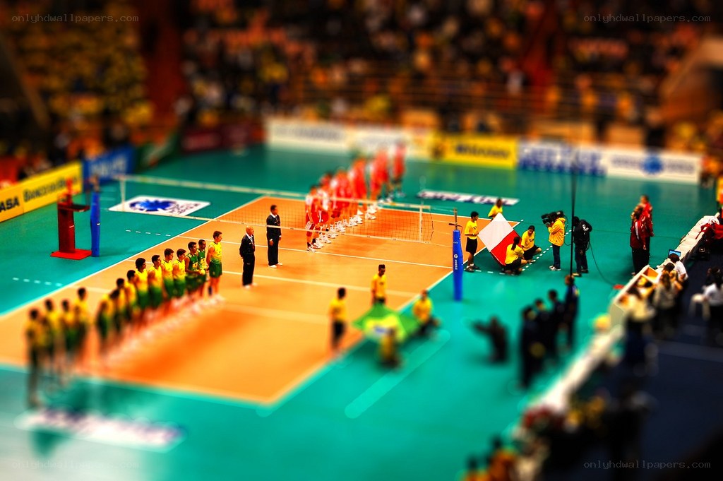 Volleyball match at arena
