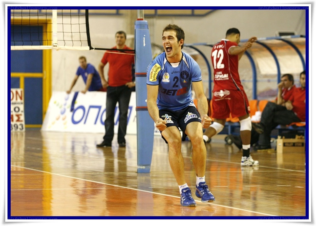 Volleyball player celebrating