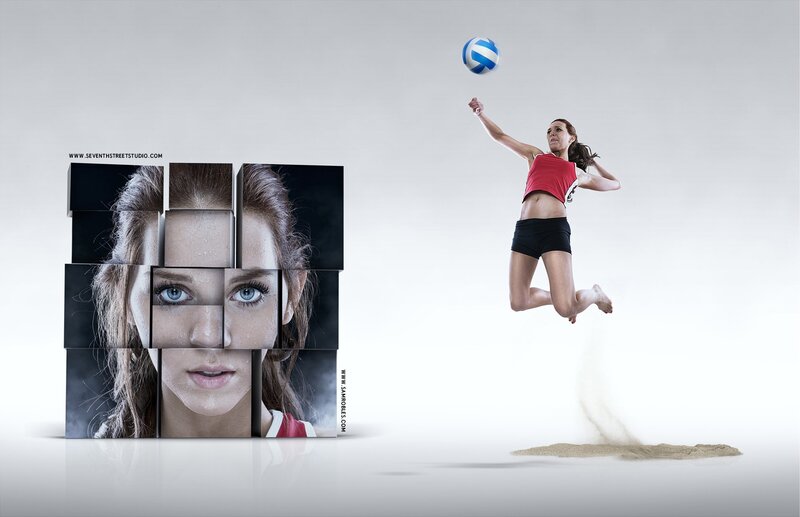 Volleyball player in action