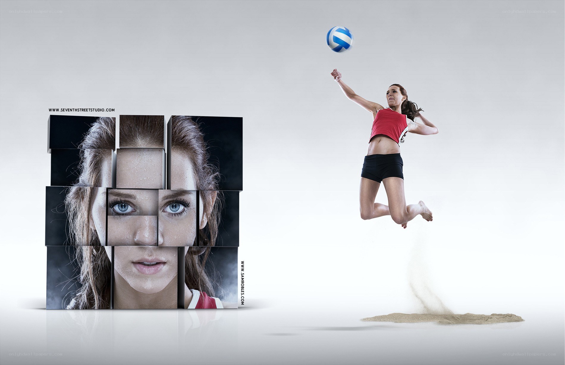 Volleyball player in action