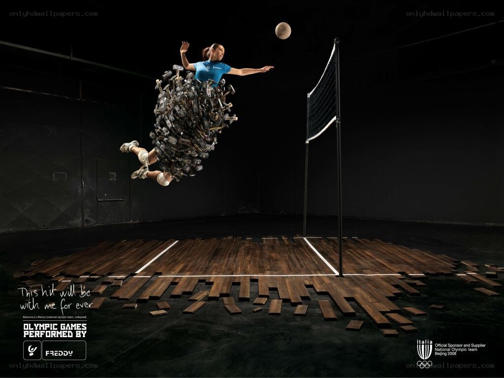 volleyball player in mid-air
