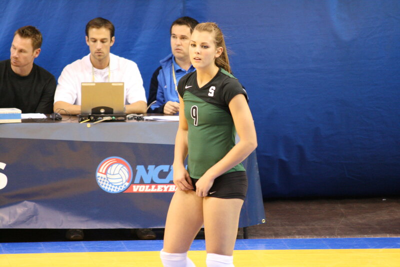 Volleyball player on court