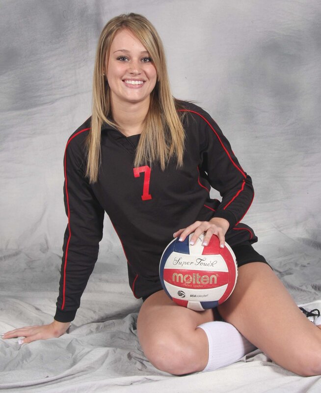 volleyball player with ball