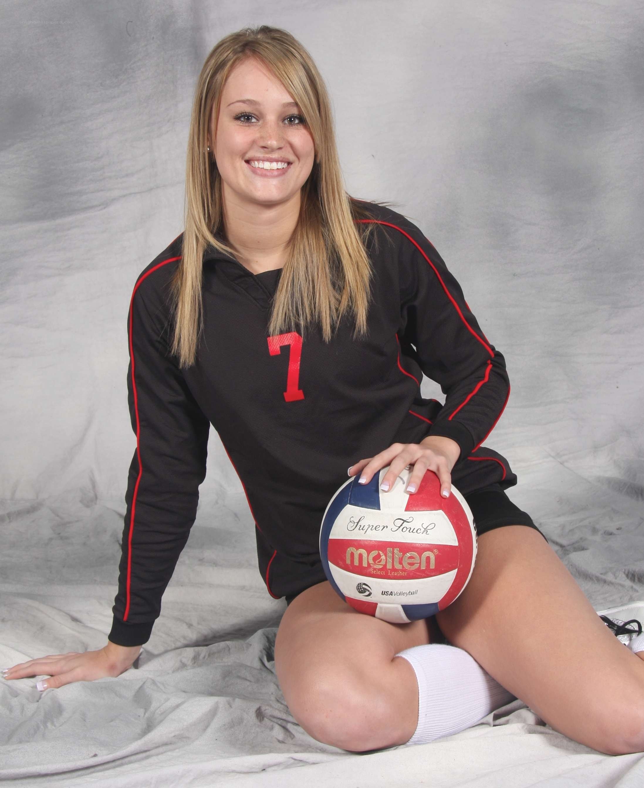 volleyball player with ball