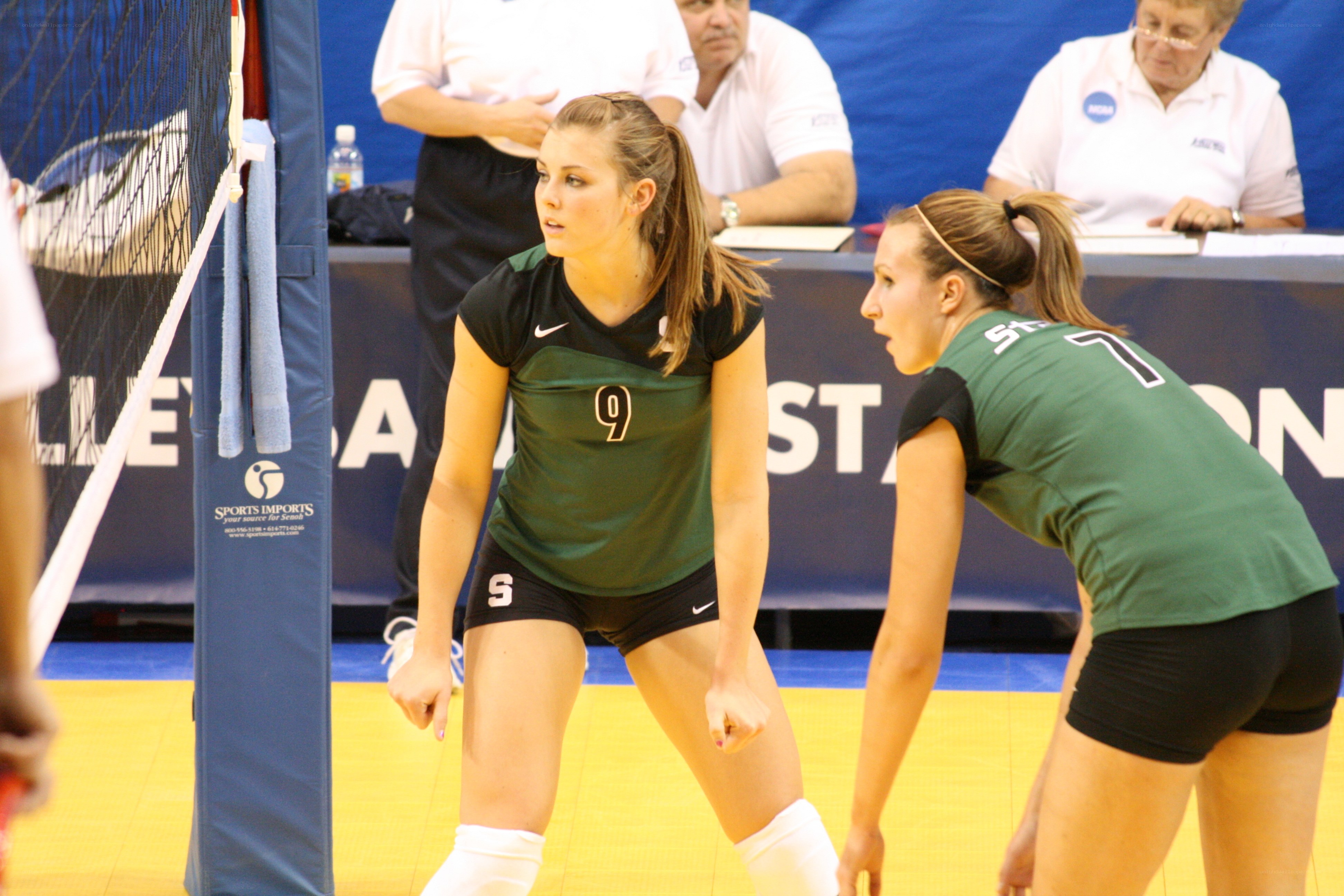 Volleyball players in action