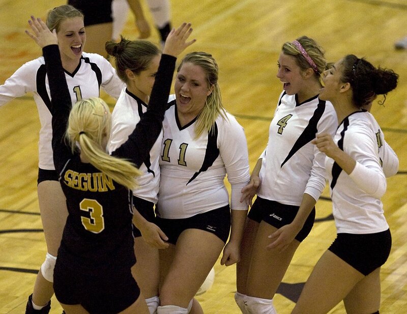Volleyball team celebrates win