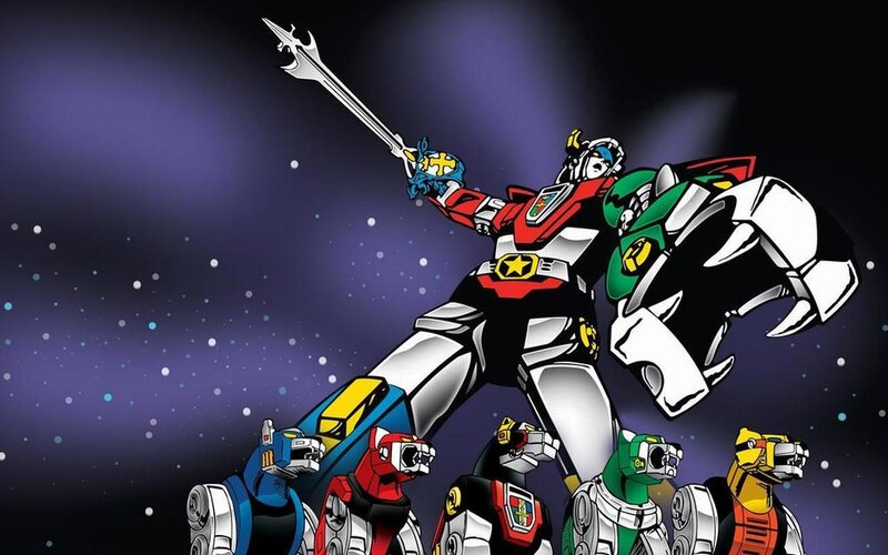 Voltron in space with lions