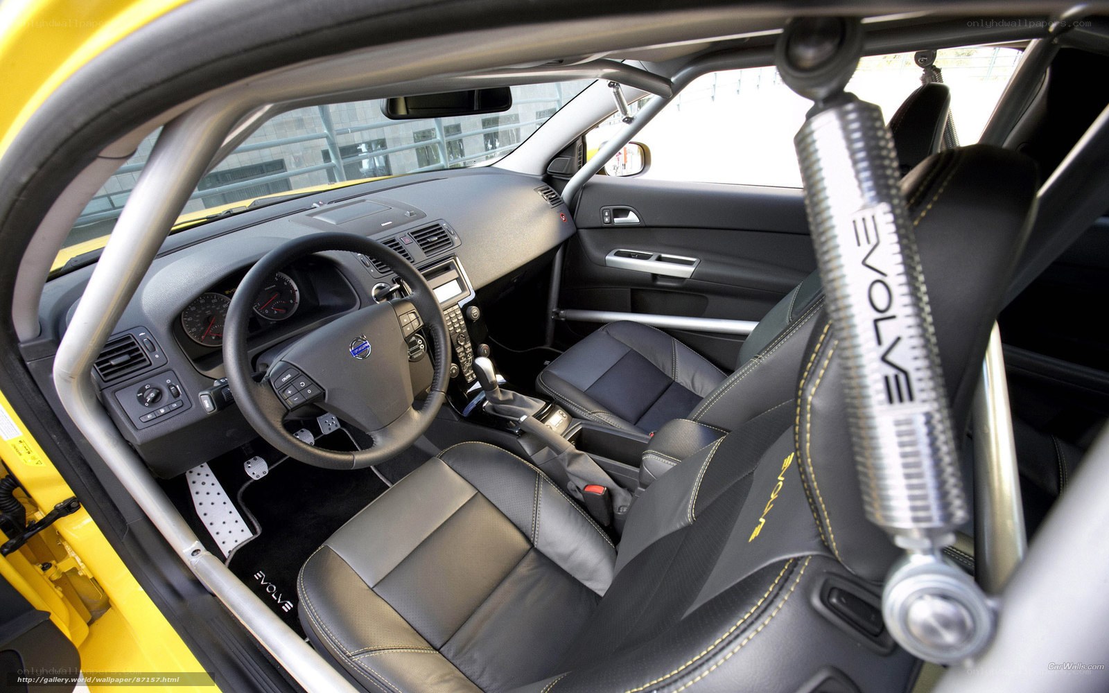 Volvo C30 interior with roll cage