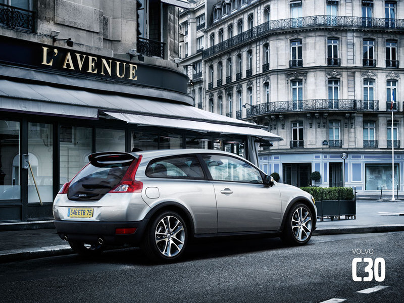 Volvo C30 on a city street