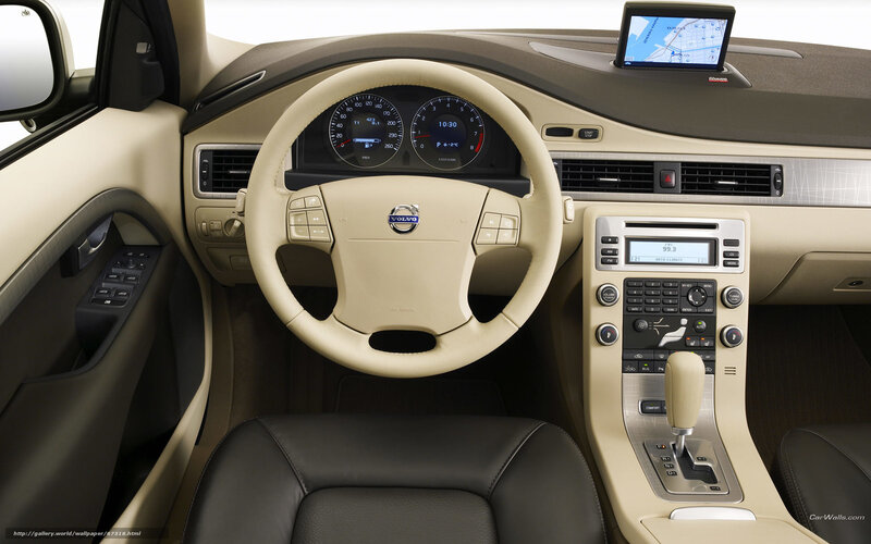 Volvo Car Interior — Beige, Neutral, Photograph, Steering Wheel, Dashboard