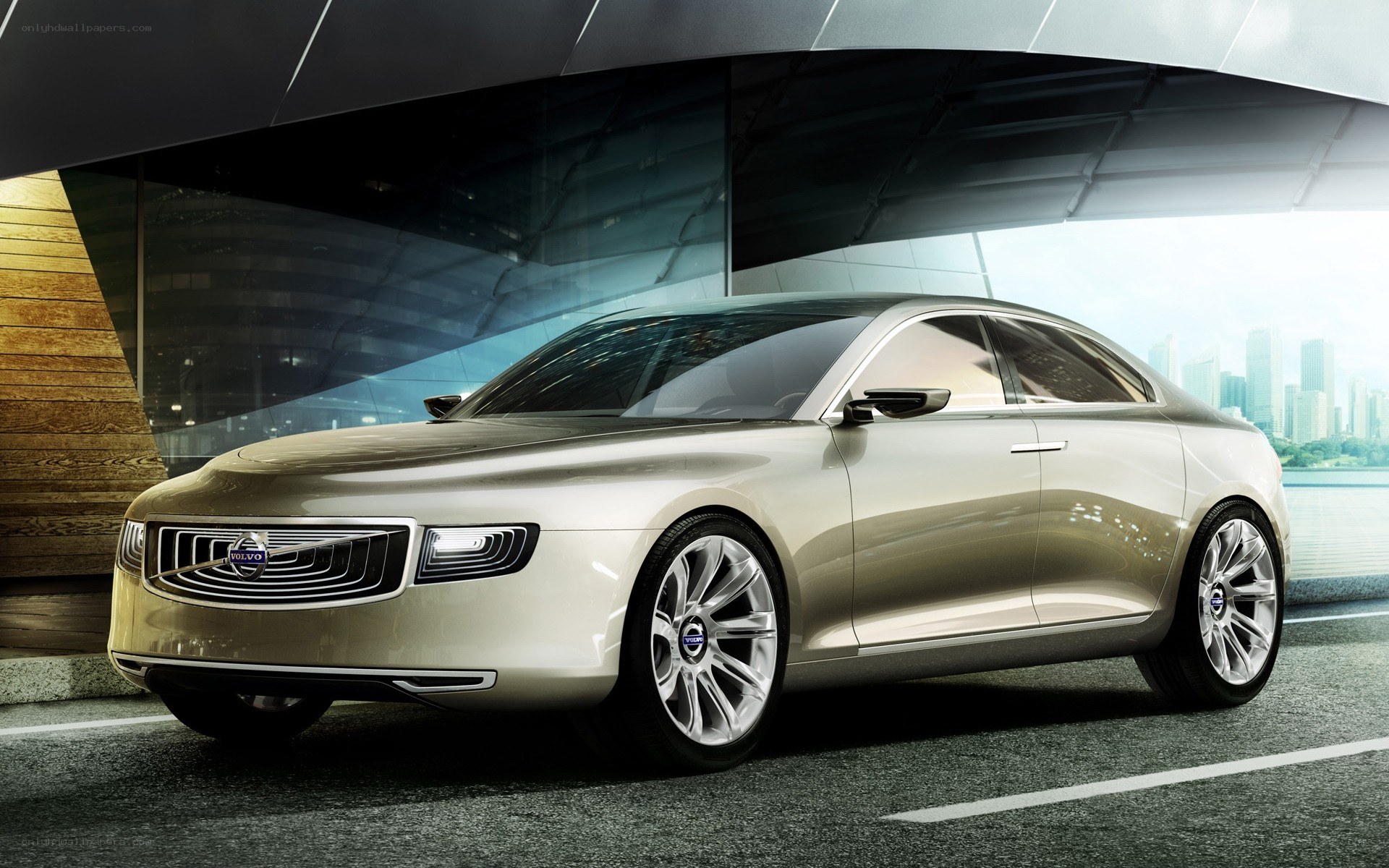Volvo concept car in urban setting