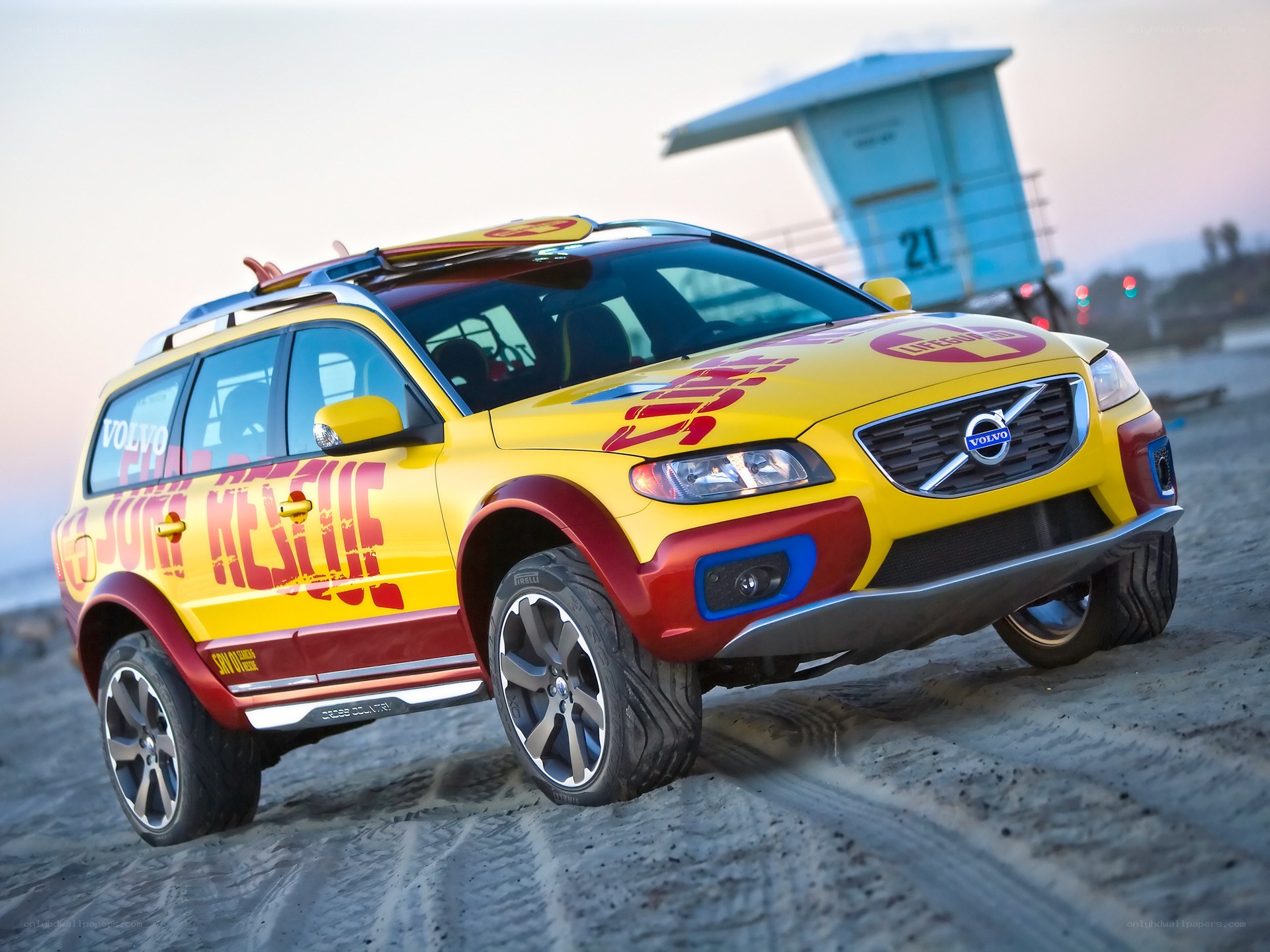 Volvo concept car on beach