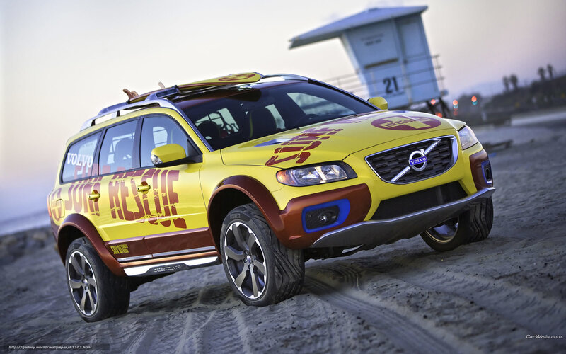 Volvo concept car on beach