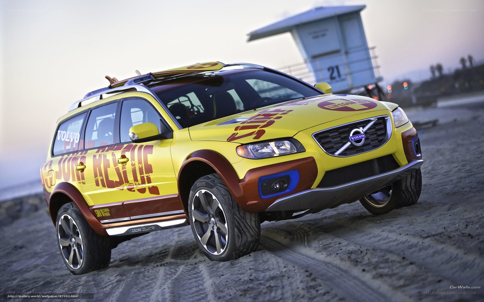 Volvo concept car on beach