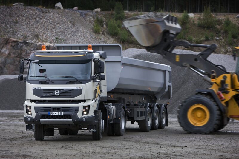 Volvo dump truck at quarry